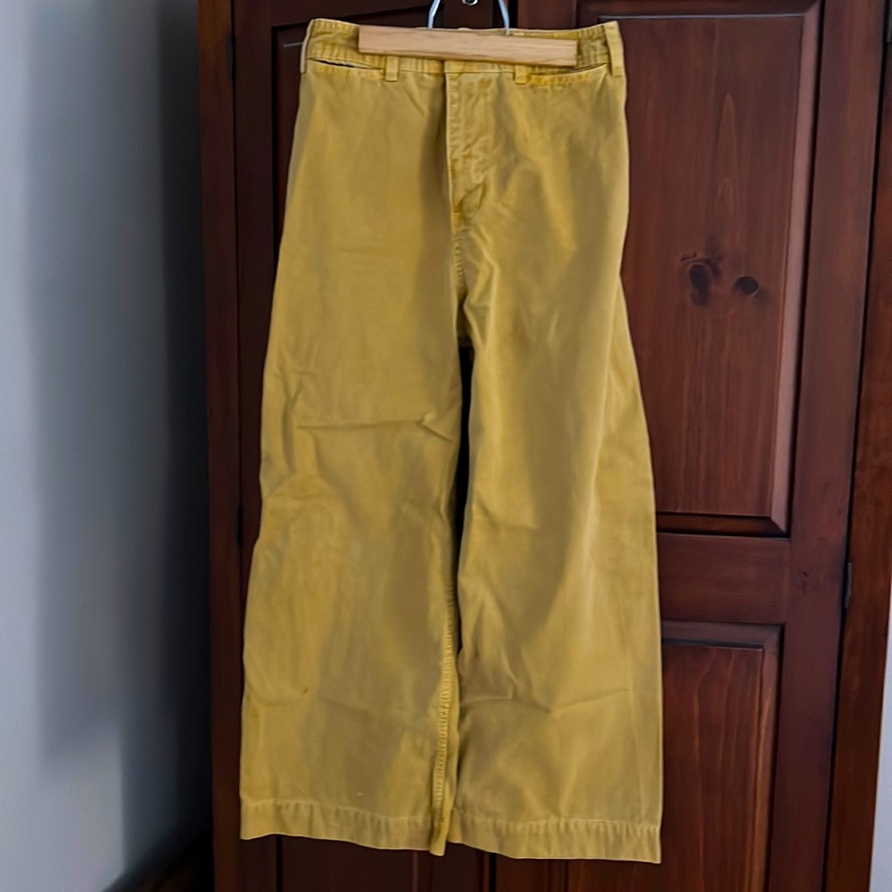 We the Free Cropped Wide Leg Mustard Pants